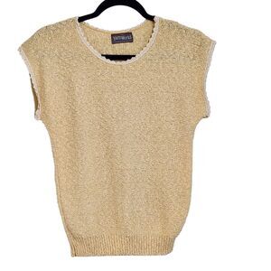 Vintage Yarnworks yellow popcorn sleeveless top Sz S/M